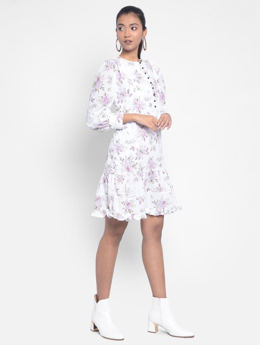 white floral print tiered dress - 20296105 - Standard Image - 2