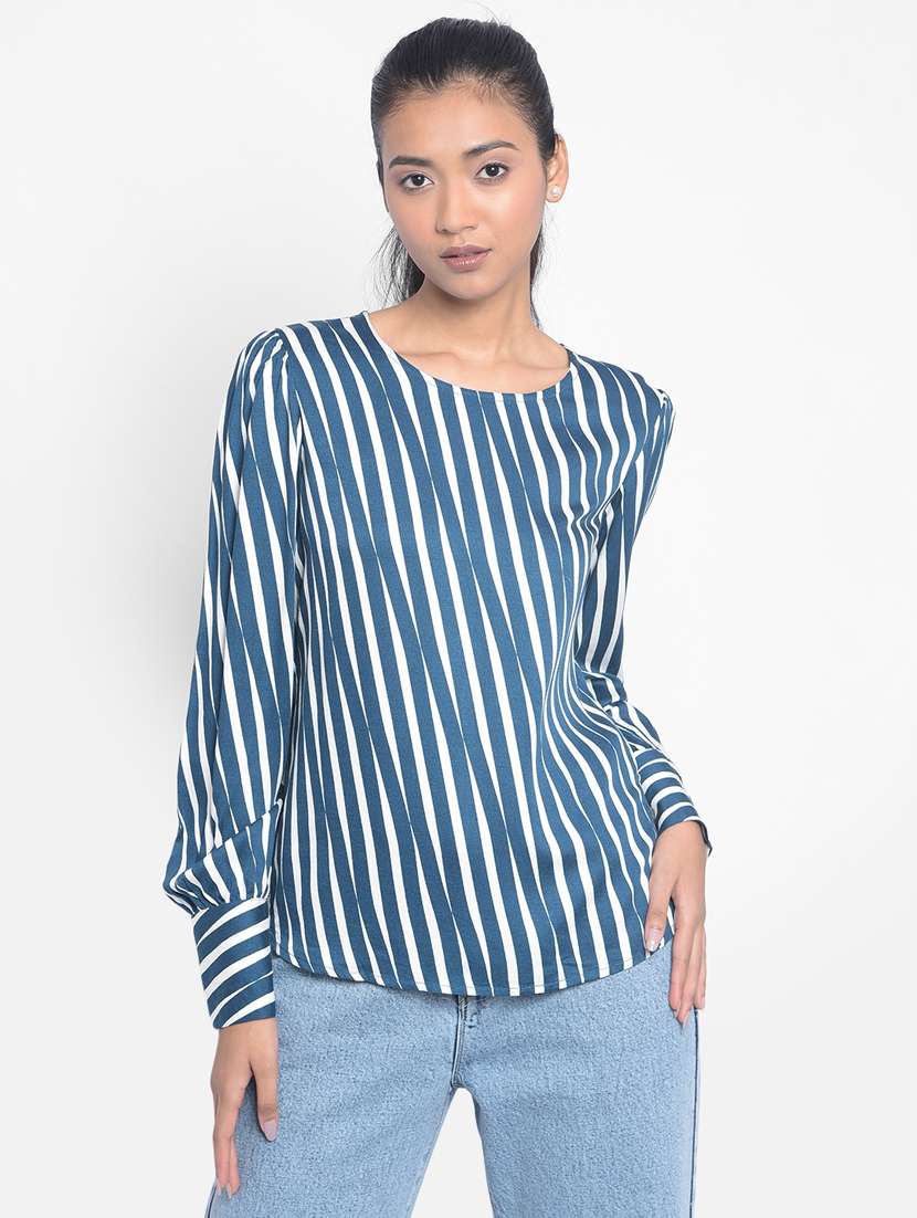 multi color stripes regular top