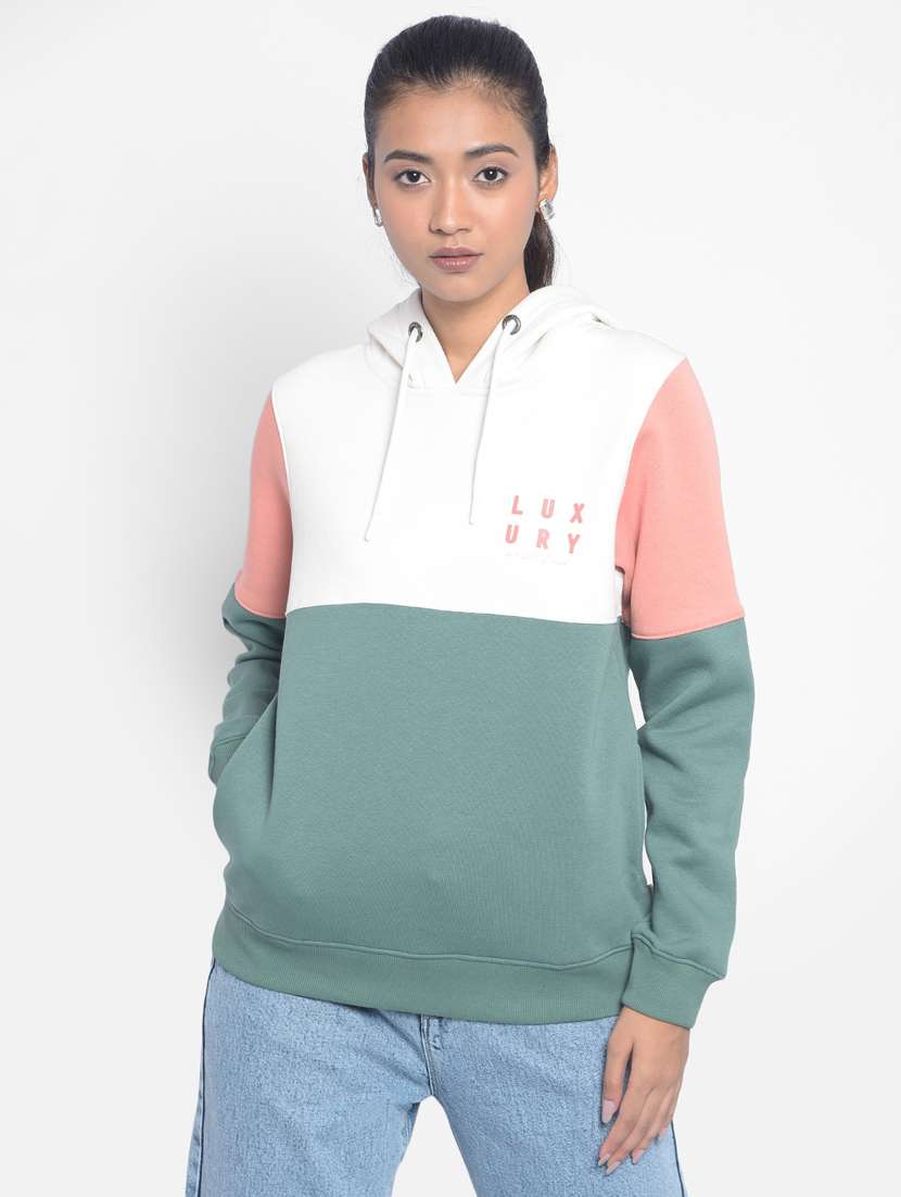 women's color block sweatshirt