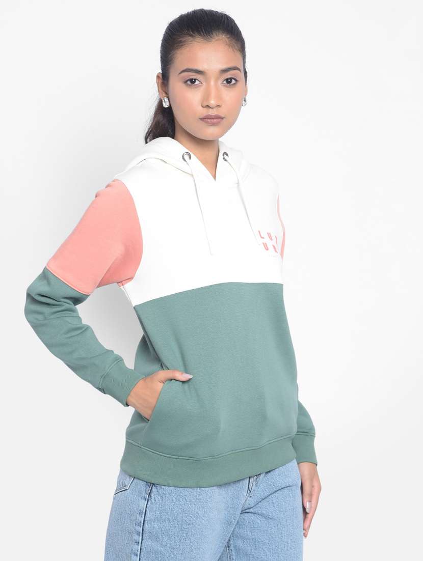 women's color block sweatshirt - 20296130 -  Standard Image - 2