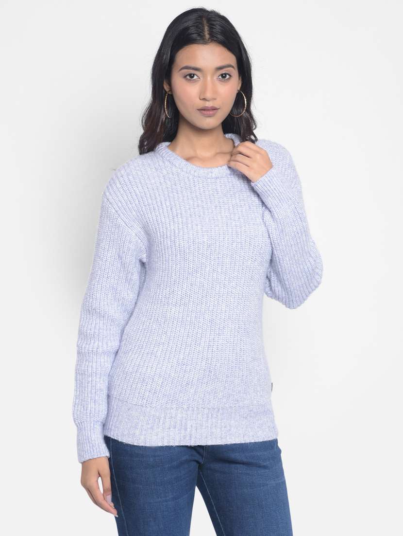 women light blue long sleeve pullover - 20296142 -  Standard Image - 2