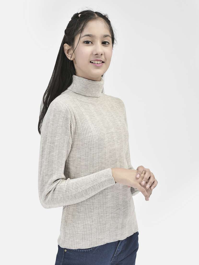girls grey color regular sweaters  - 20296249 -  Standard Image - 2