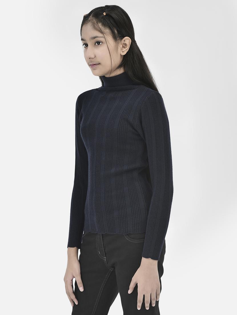 girls navy blue color regular sweaters - 20296250 - Standard Image - 2