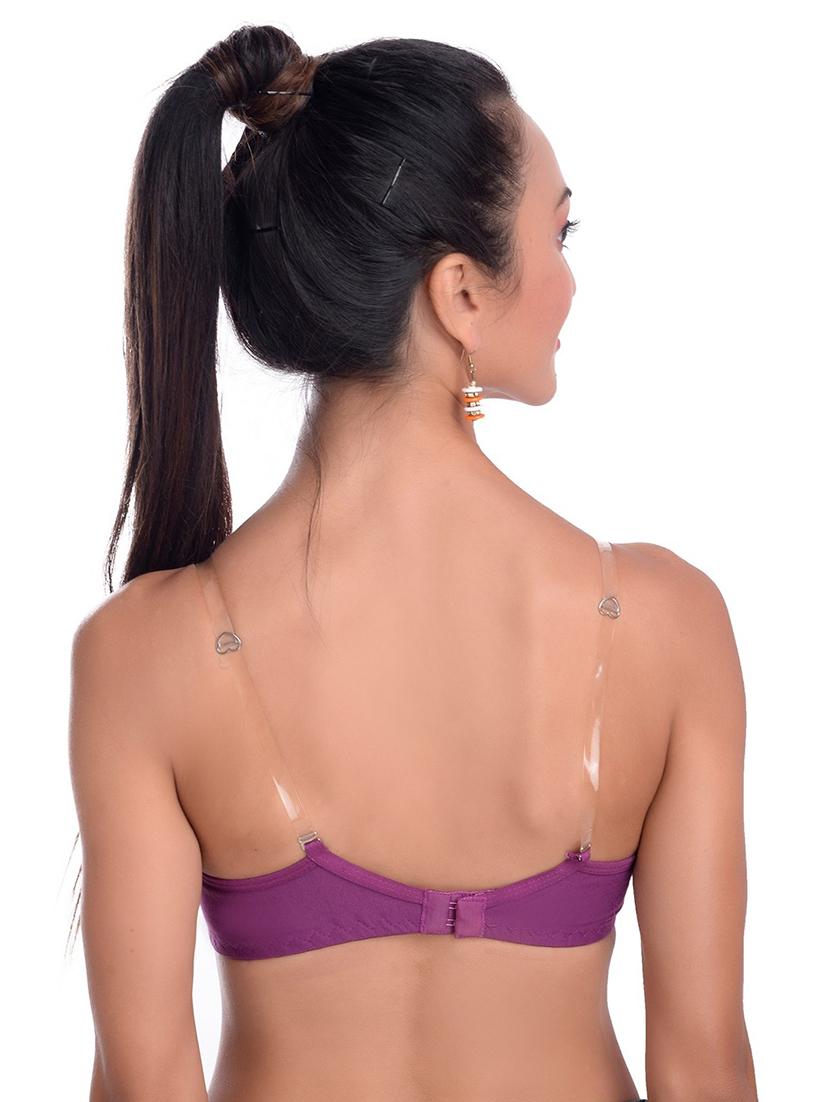 purple cotton blend regular bra - 20296336 - Standard Image - 2