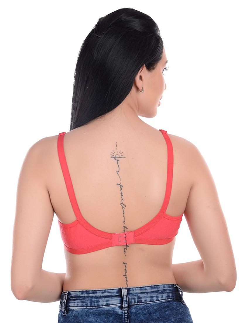 red cotton blend regular bra - 20296341 - Standard Image - 2