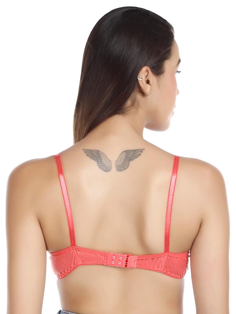 orange cotton blend regular bra - 20296346 - Standard Image - 2