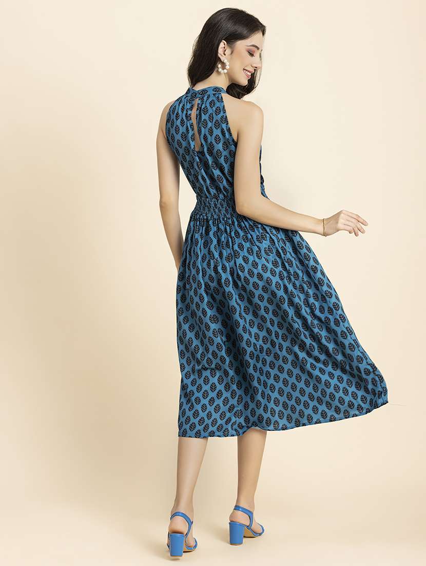 women's fit & flare leheriya dress - 20296502 -  Standard Image - 2