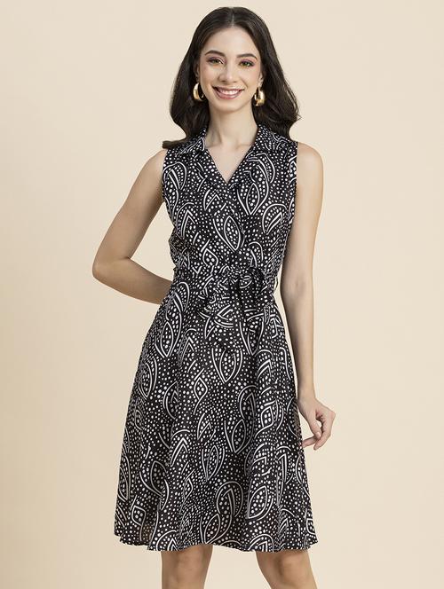 women's wrap abstract dress - 20296508 - Standard Image - 0