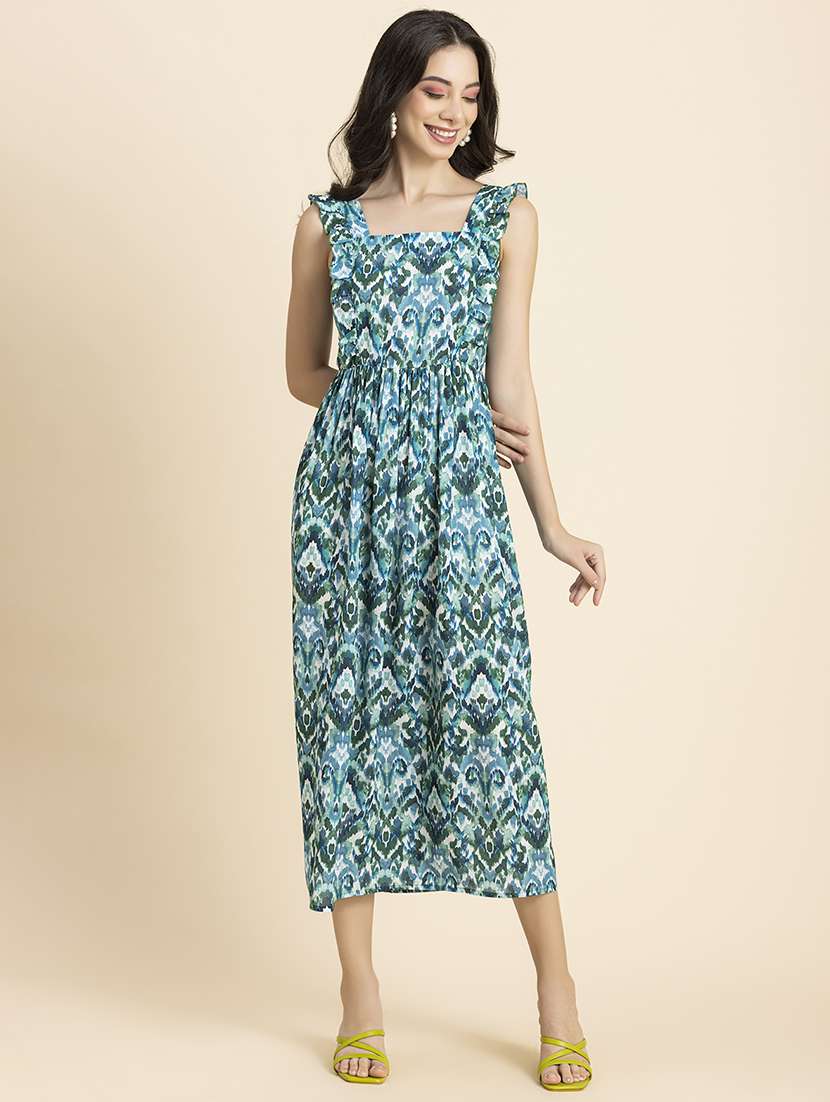 women's ikat print fit & flare dress