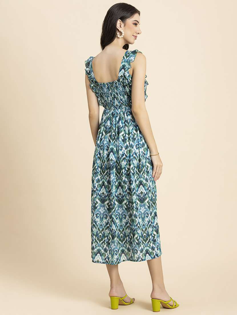 women's ikat print fit & flare dress - 20296521 - Standard Image - 2