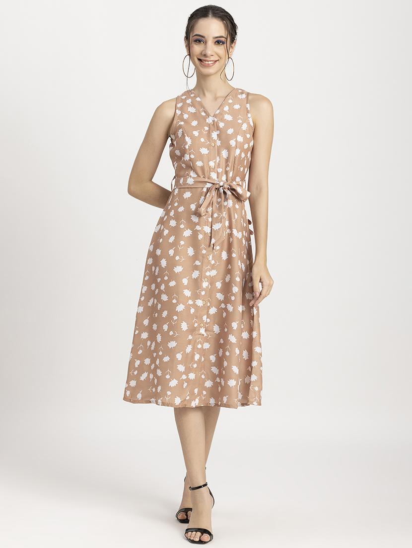 women's fit & flare floral dress - 20296525 - Zoom Image - 0