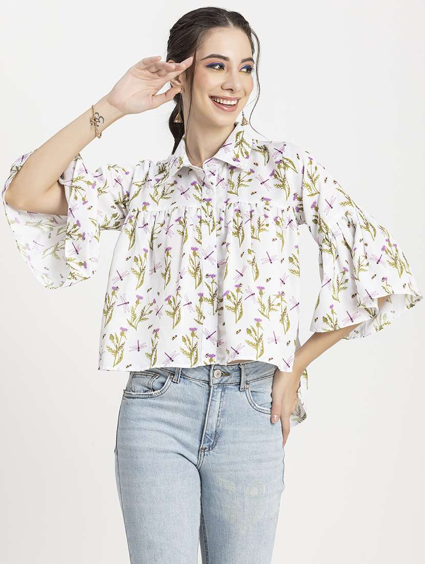 women's a line collared top