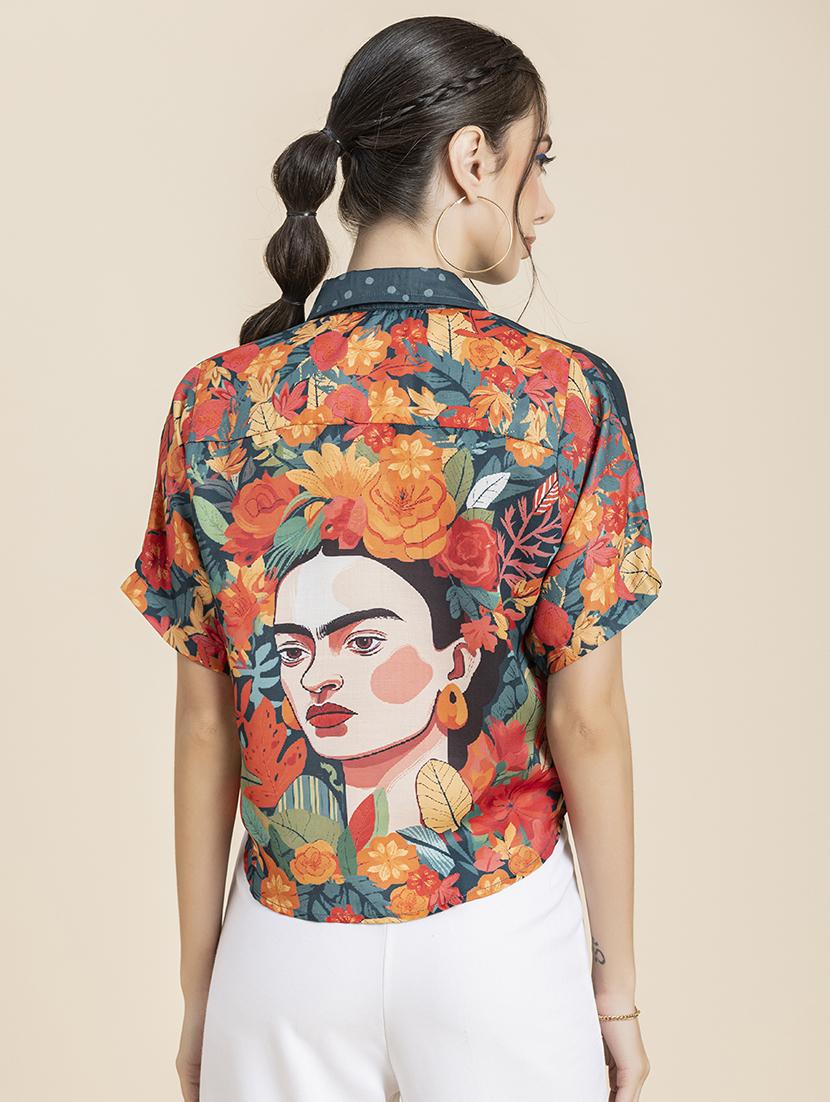 women's crop collared top - 20296760 - Standard Image - 2