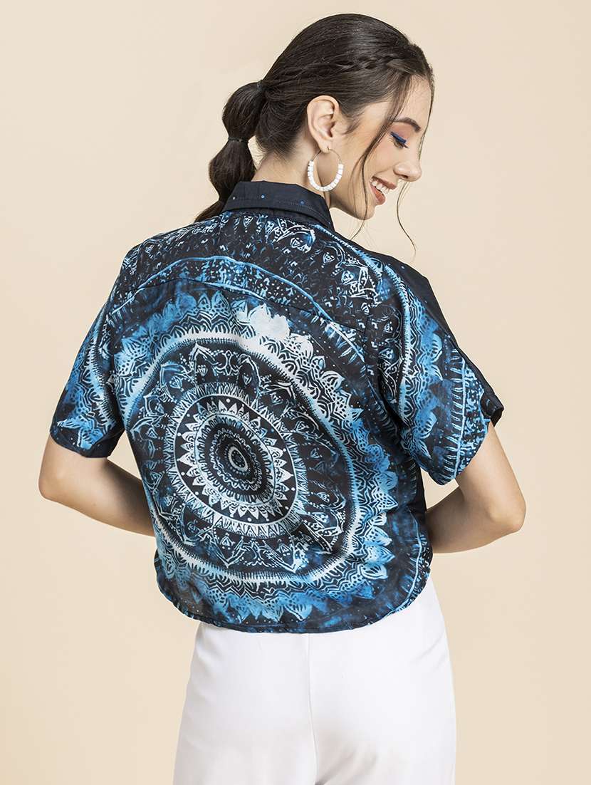 women's crop collared top - 20296764 -  Standard Image - 2