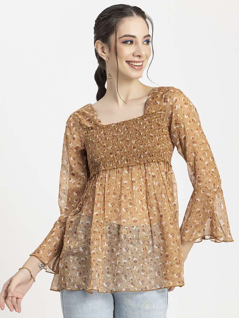 women's peplum square neck top