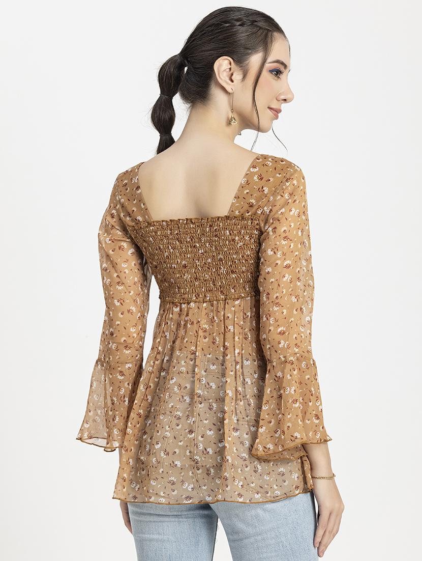 women's peplum square neck top - 20296765 - Standard Image - 2