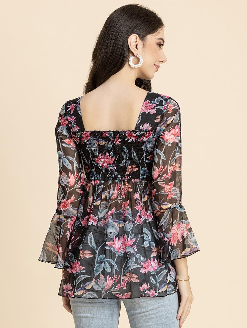 women's peplum square neck top - 20296768 - Standard Image - 2