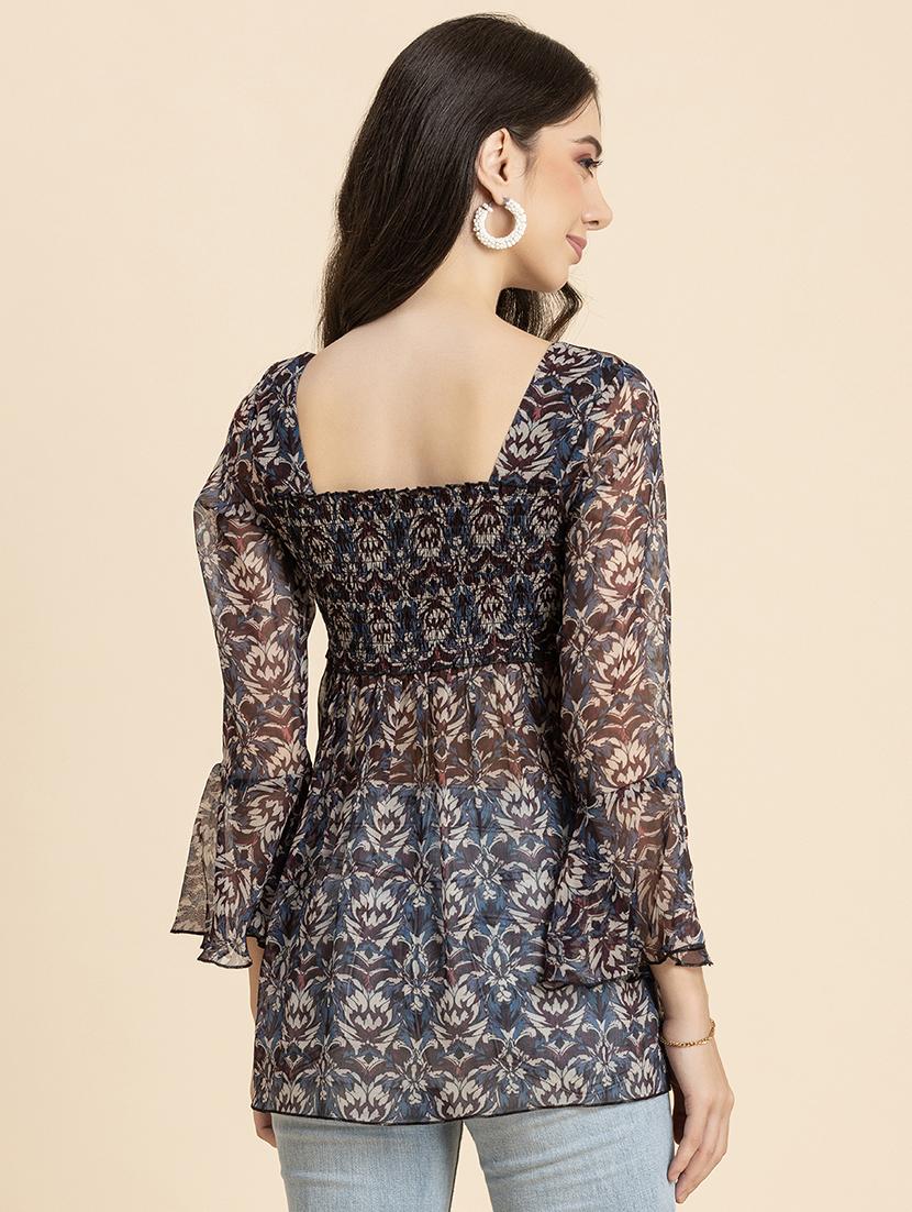 women's peplum square neck top - 20296769 - Standard Image - 2