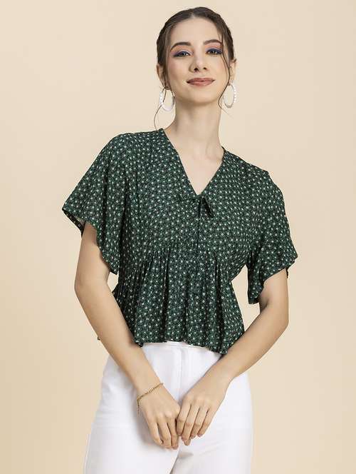 women's peplum v neck top - 20296783 -  Standard Image - 0