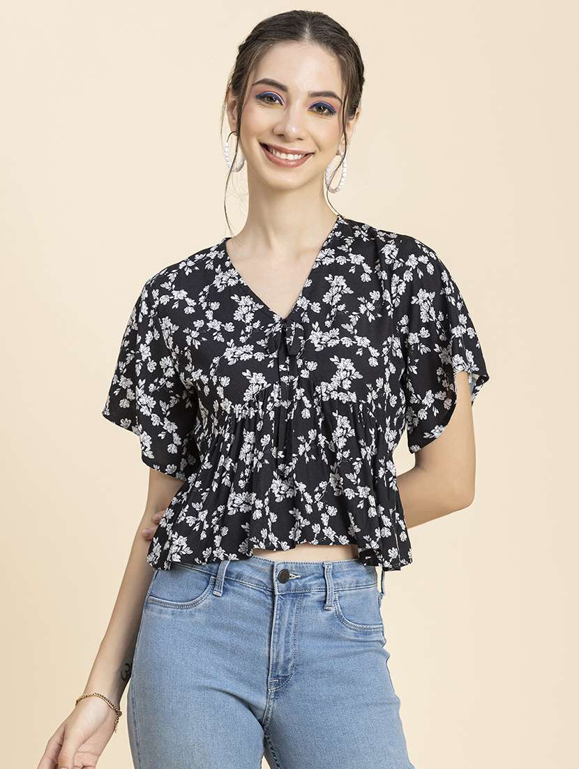 women's peplum v neck top