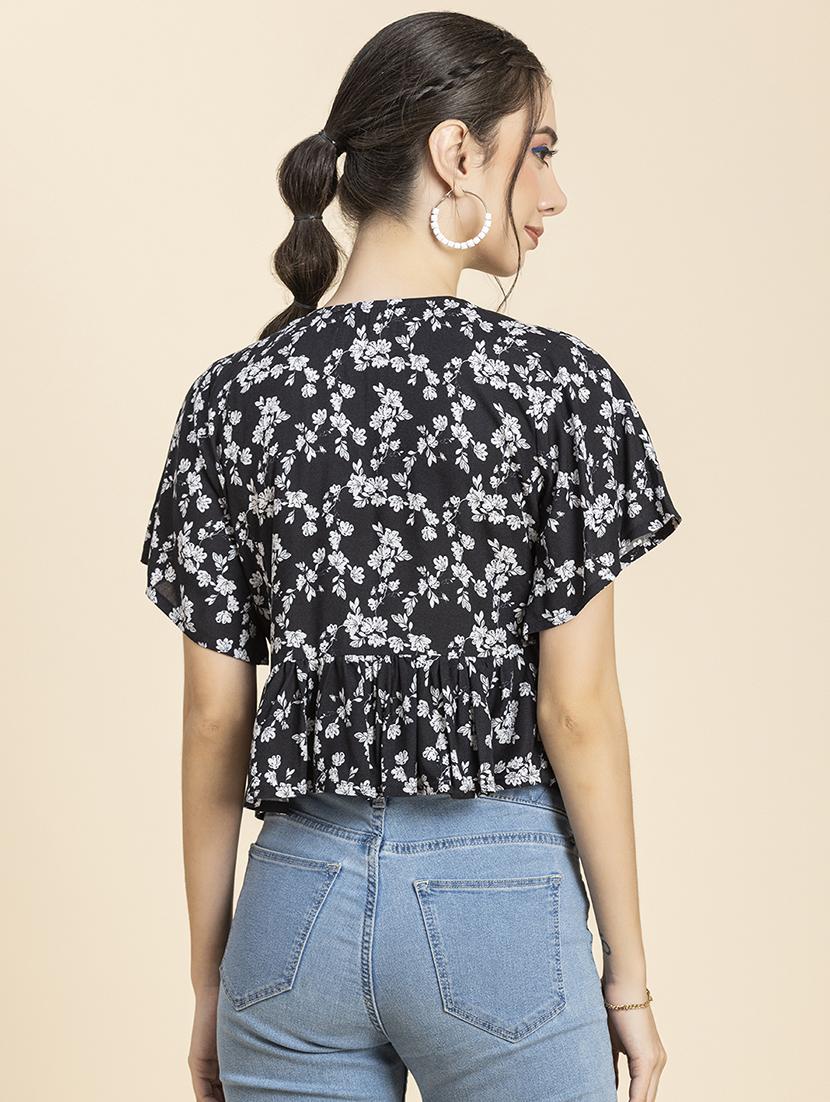 women's peplum v neck top - 20296784 - Standard Image - 2