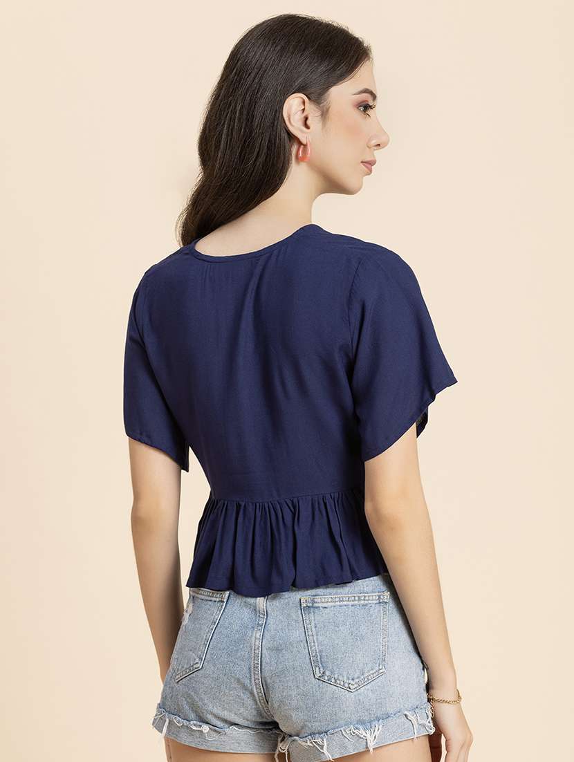 women's peplum v neck top - 20296786 -  Standard Image - 2