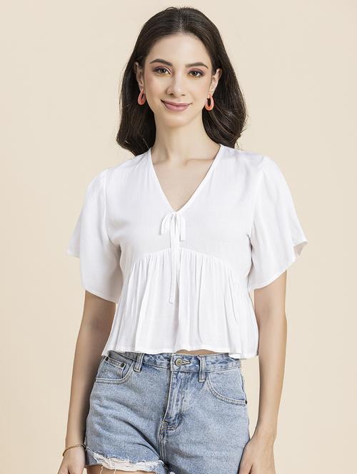 women's peplum v neck top - 20296788 -  Standard Image - 0