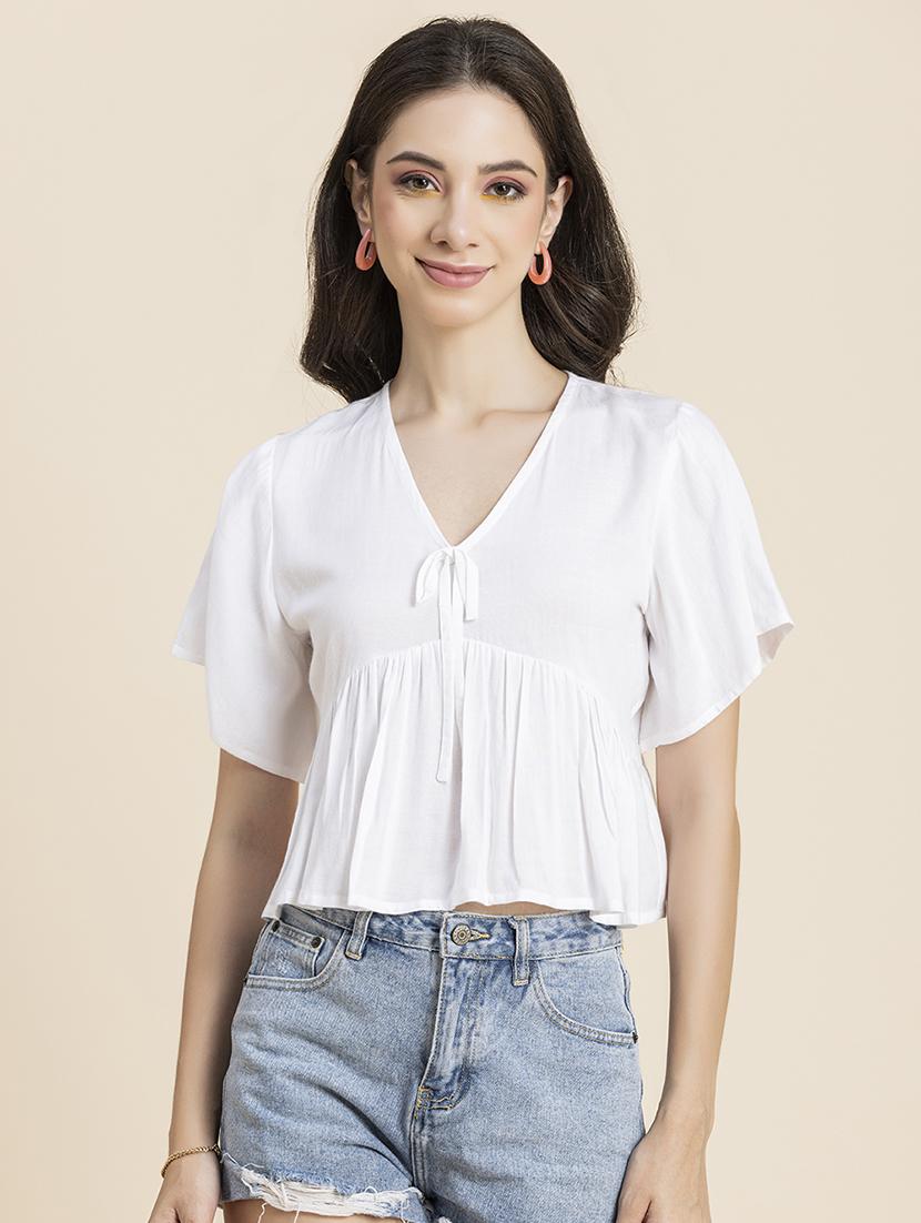 women's peplum v neck top - 20296788 -  Zoom Image - 0