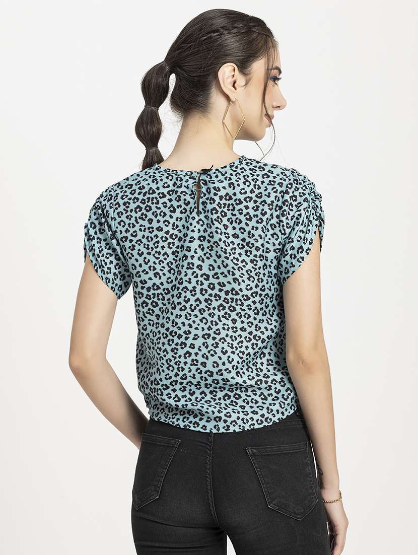 women's crop round neck top - 20296791 -  Standard Image - 2