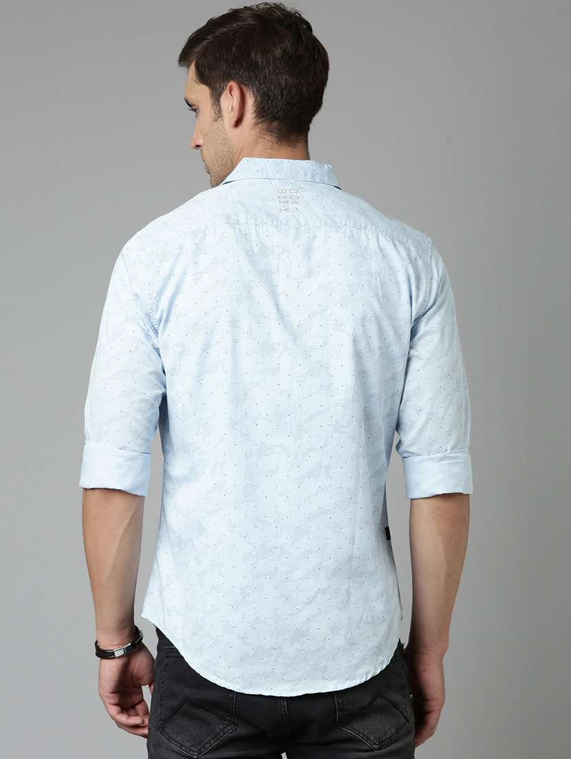 mens micro print casual shirt - 20298136 -  Standard Image - 2
