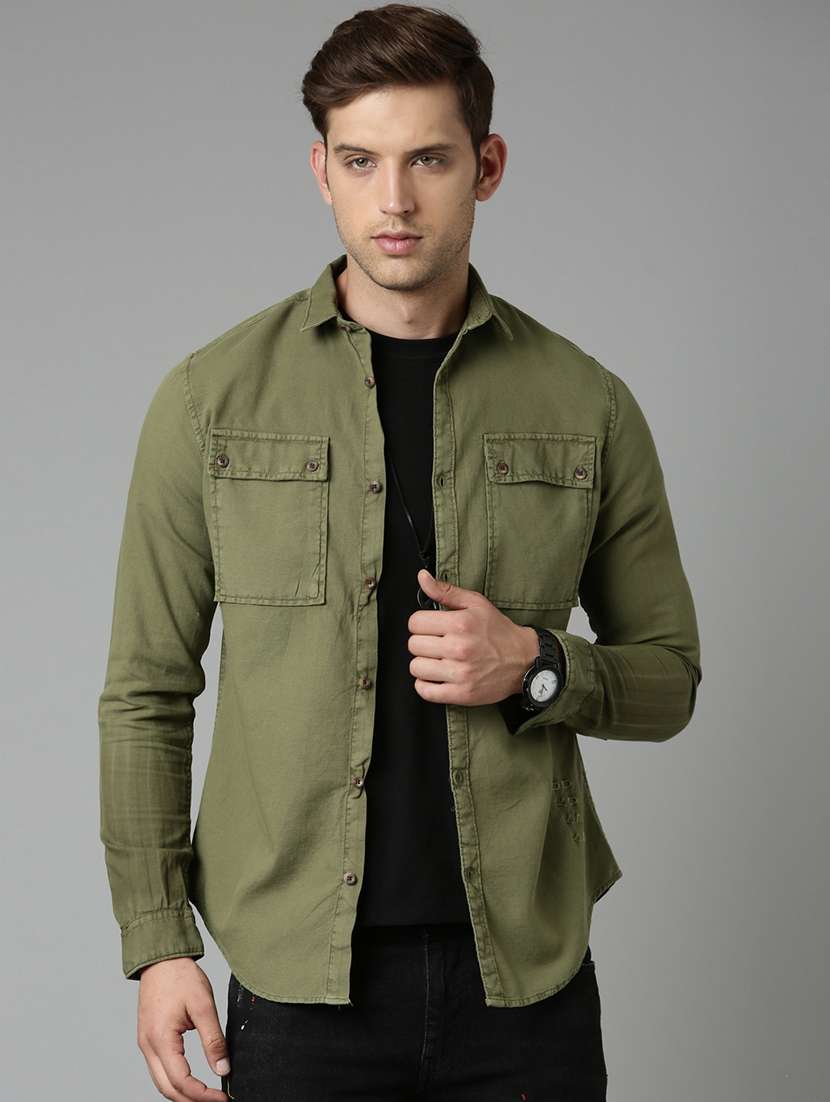mens solid casual shirt