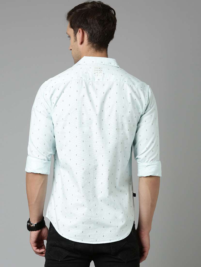 mens micro print casual shirt - 20298159 -  Standard Image - 2