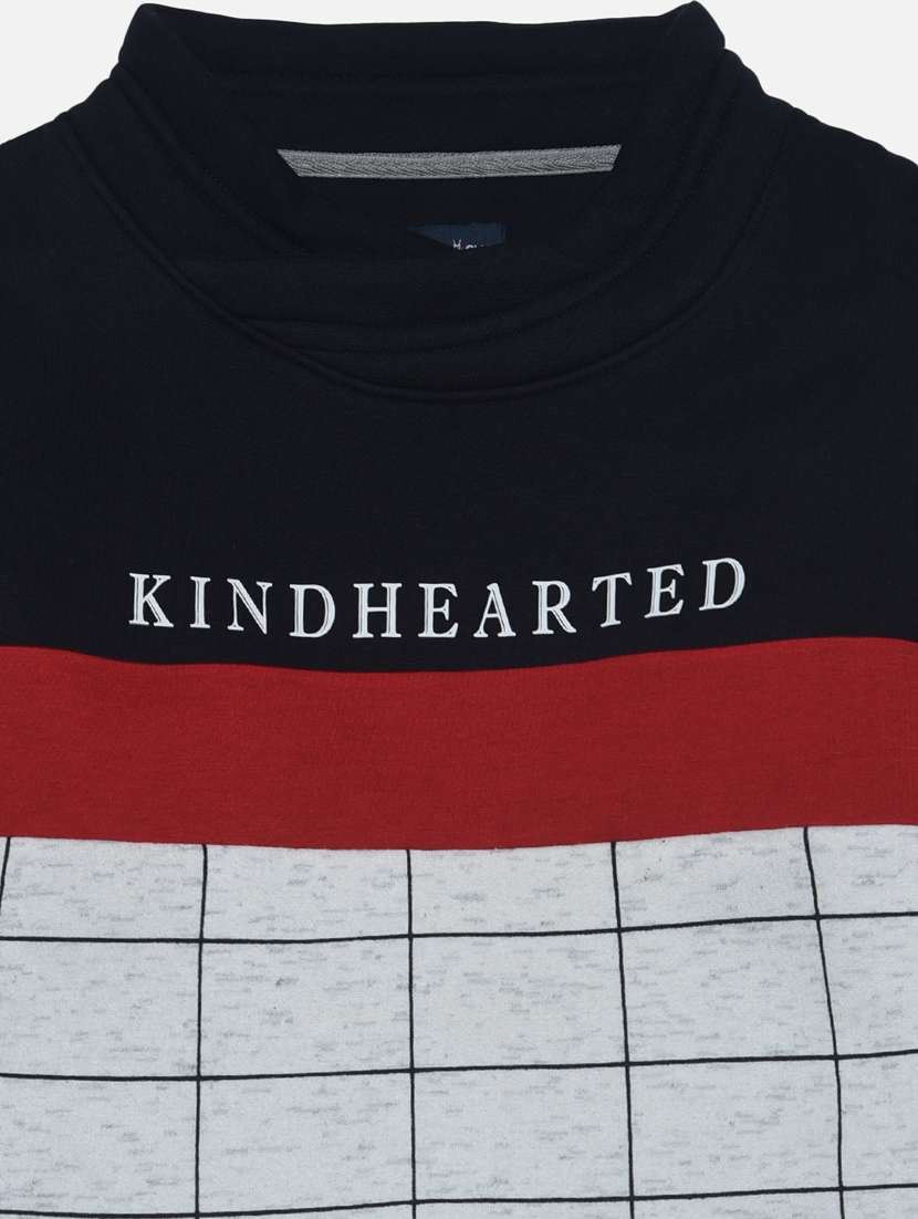 blue printed round neck sweatshirt - 20298261 - Standard Image - 2