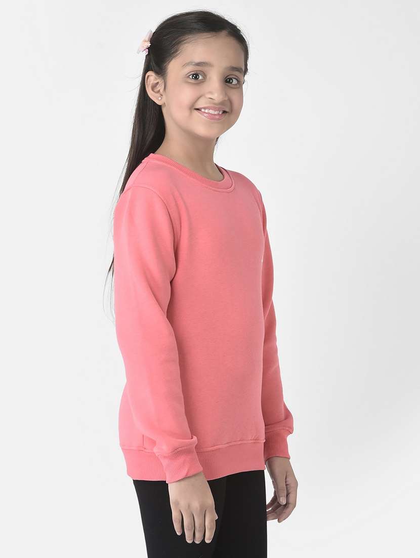 girls pink cotton blend sweatshirt - 20298421 -  Standard Image - 2