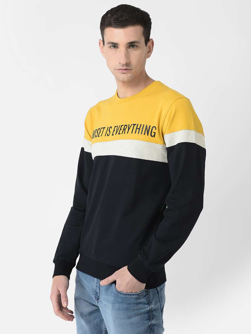 men color block cotton blend regular sweatshirt - 20298503 - Standard Image - 2