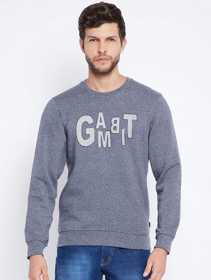 men blue cotton blend regular sweatshirt - 20298506 - Zoom Image - 0