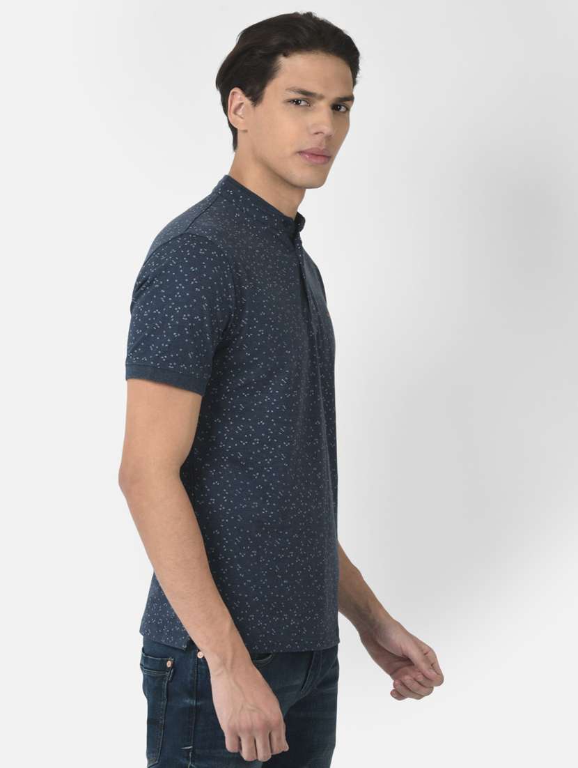 men dark blue polyester regular t-shirt - 20298560 -  Standard Image - 2