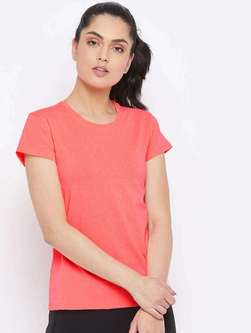 orange solid regular t-shirt