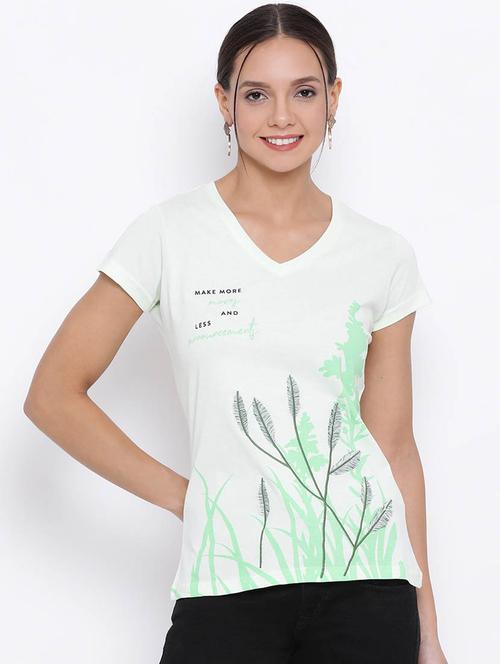 white printed regular t-shirt - 20298833 - Standard Image - 0