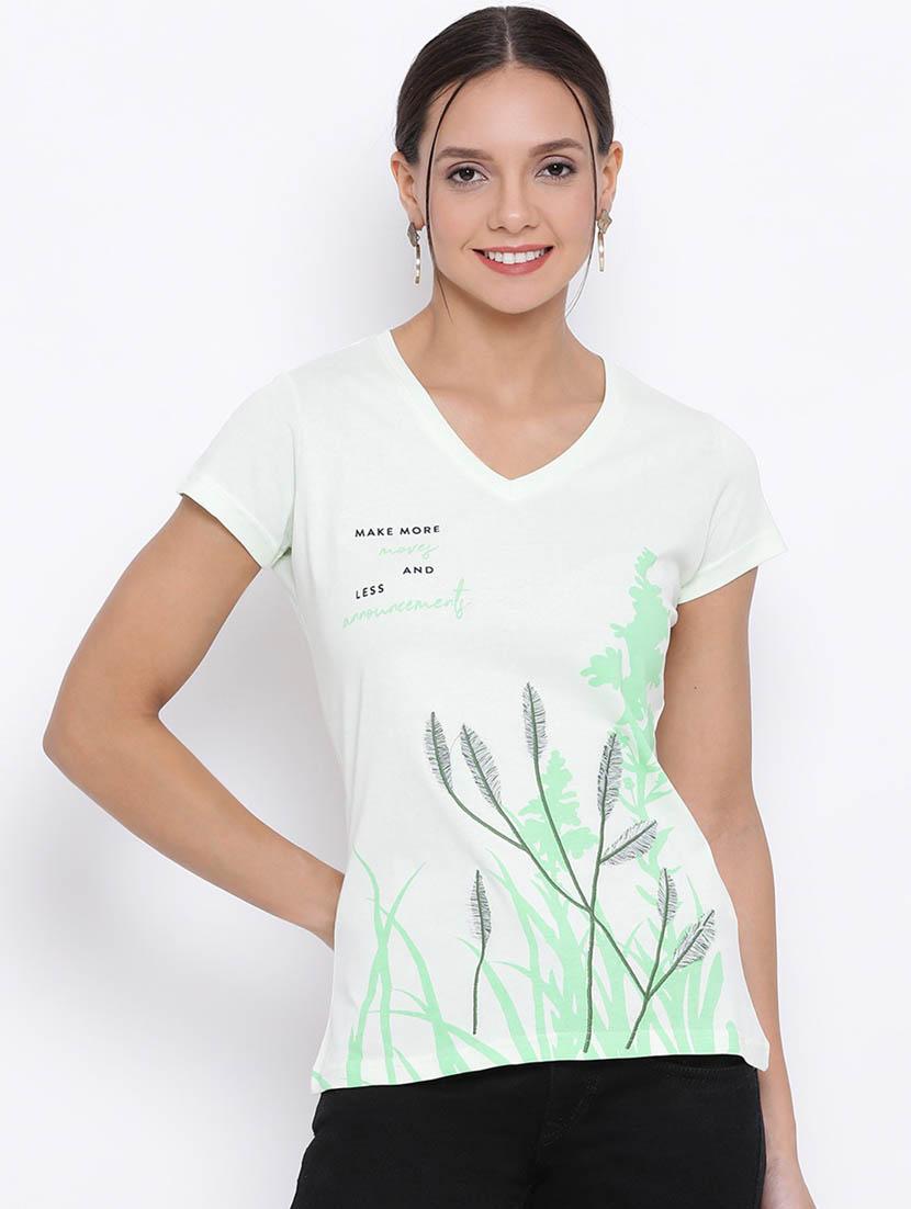 white printed regular t-shirt - 20298833 - Zoom Image - 0