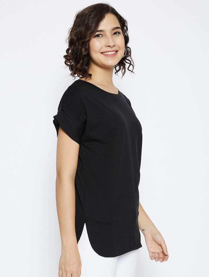 black solid straight t-shirt - 20298844 -  Standard Image - 2