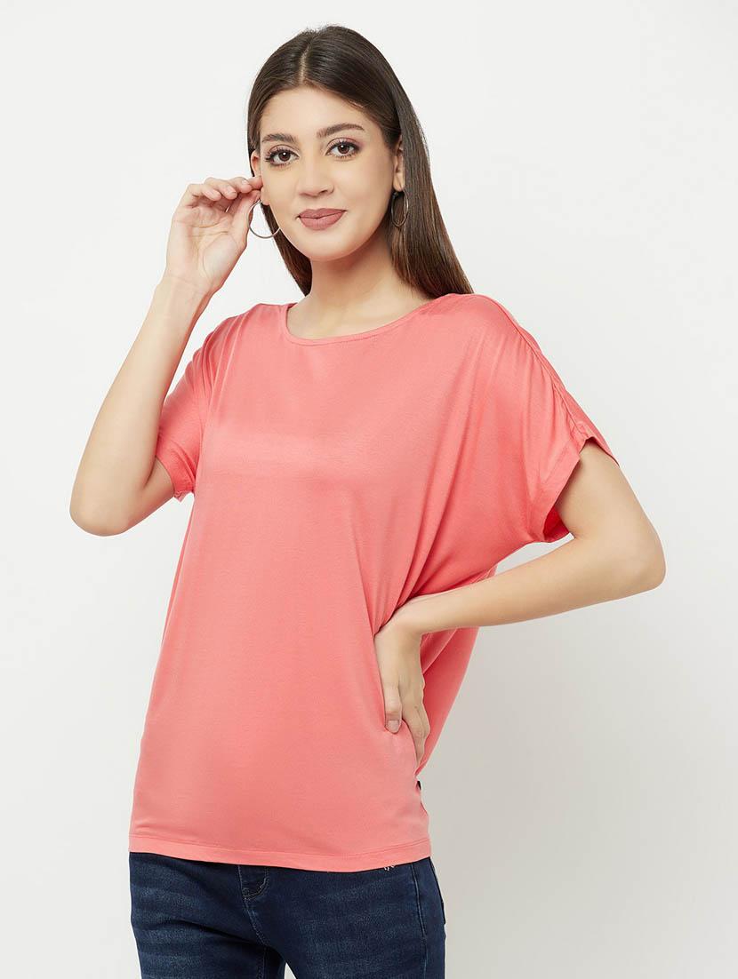 coral solid regular t-shirt - 20298859 - Standard Image - 2