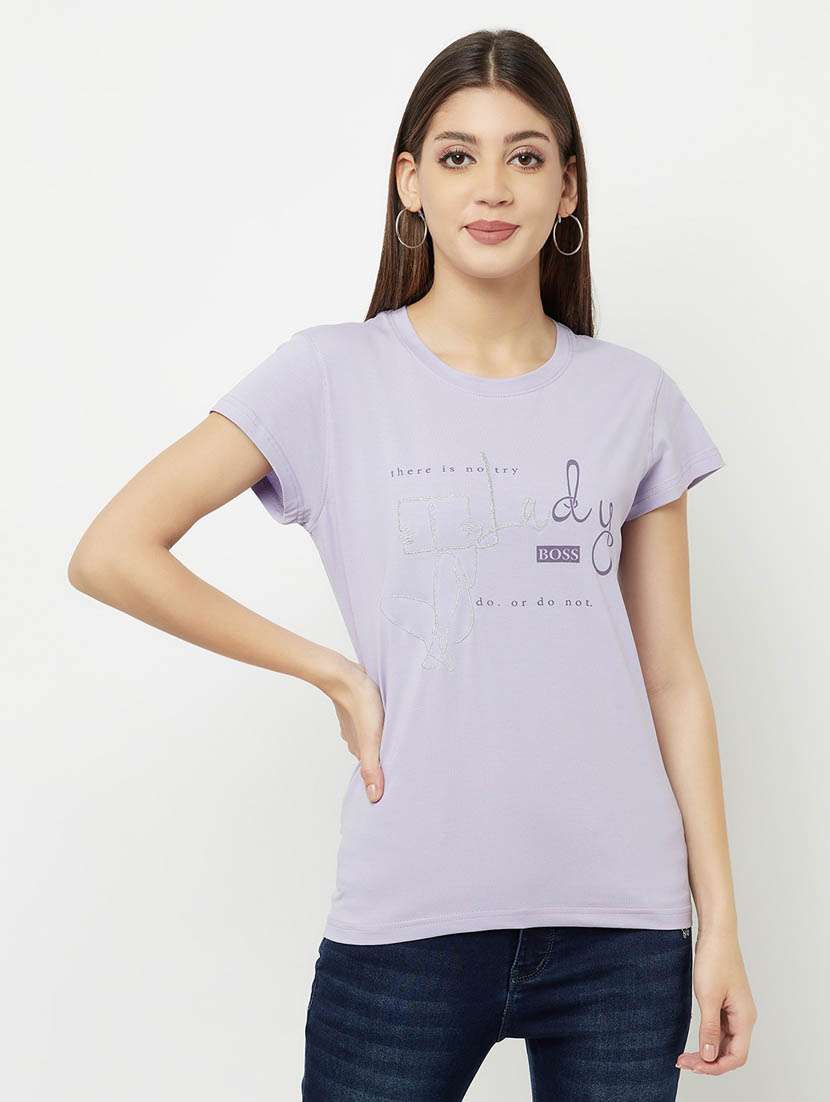 lavender typography regular t-shirt
