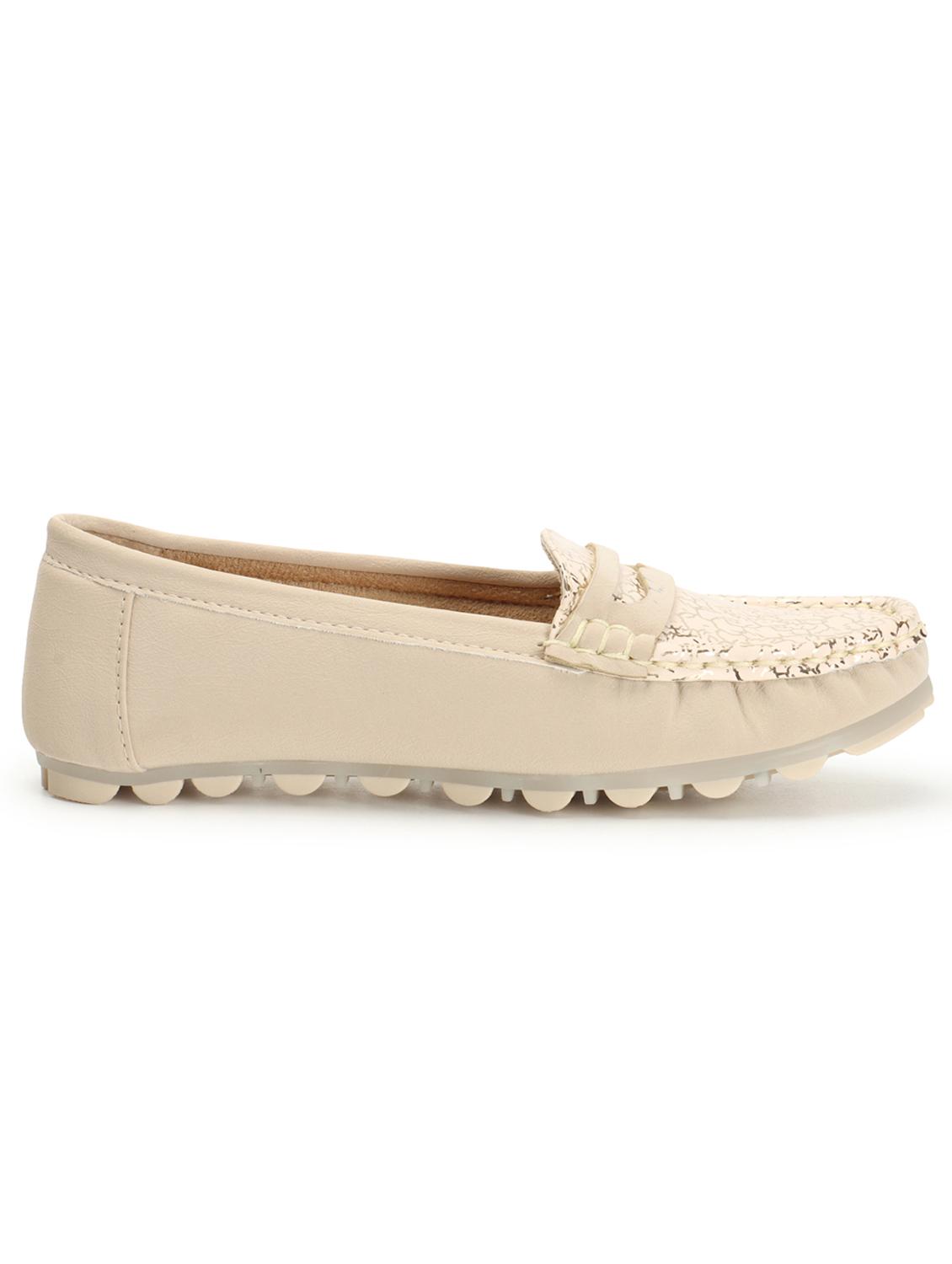 beige synthetic slip on loafers - 20298973 - Standard Image - 2