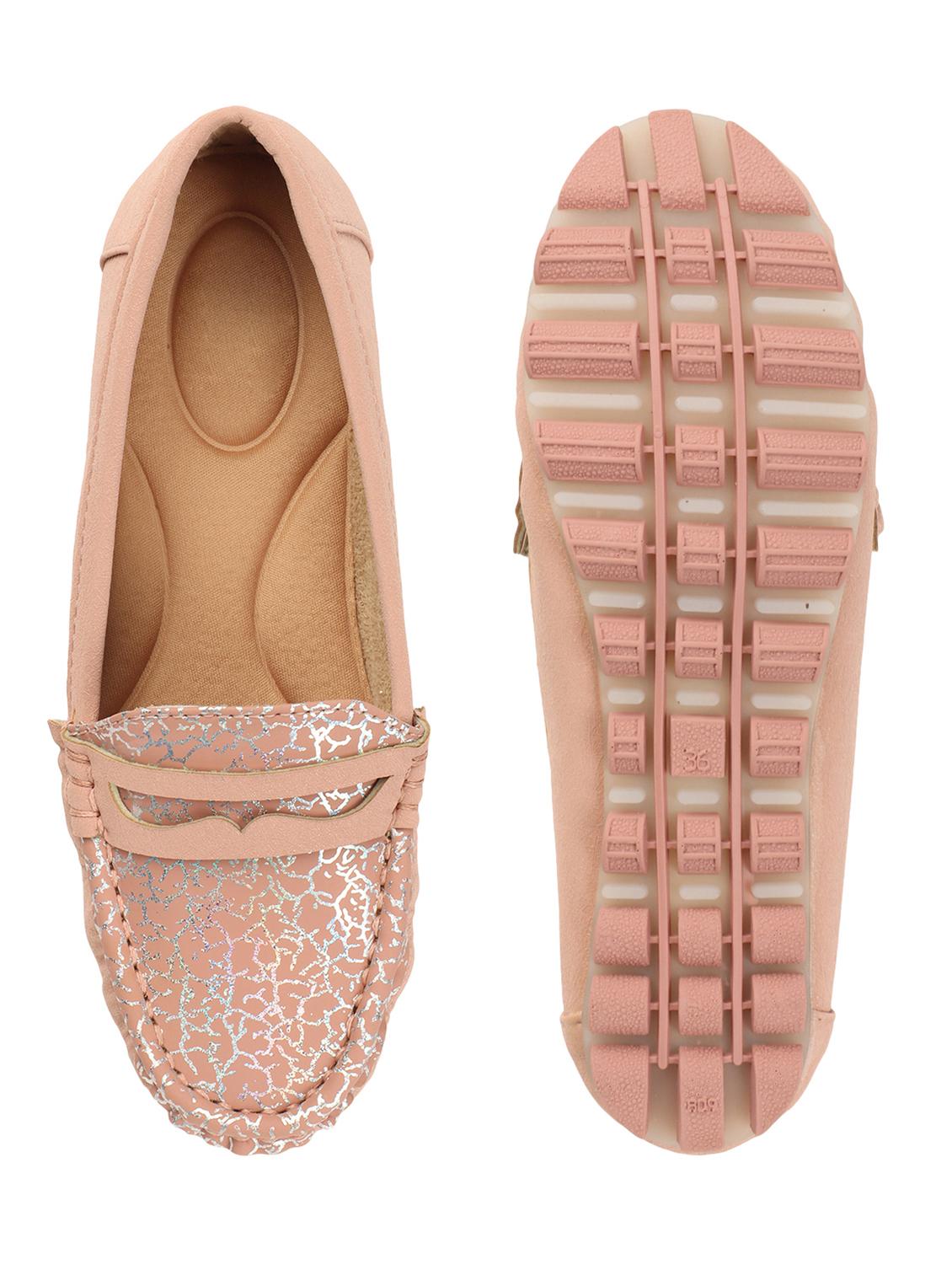 pink synthetic slip on loafers - 20298975 - Standard Image - 2