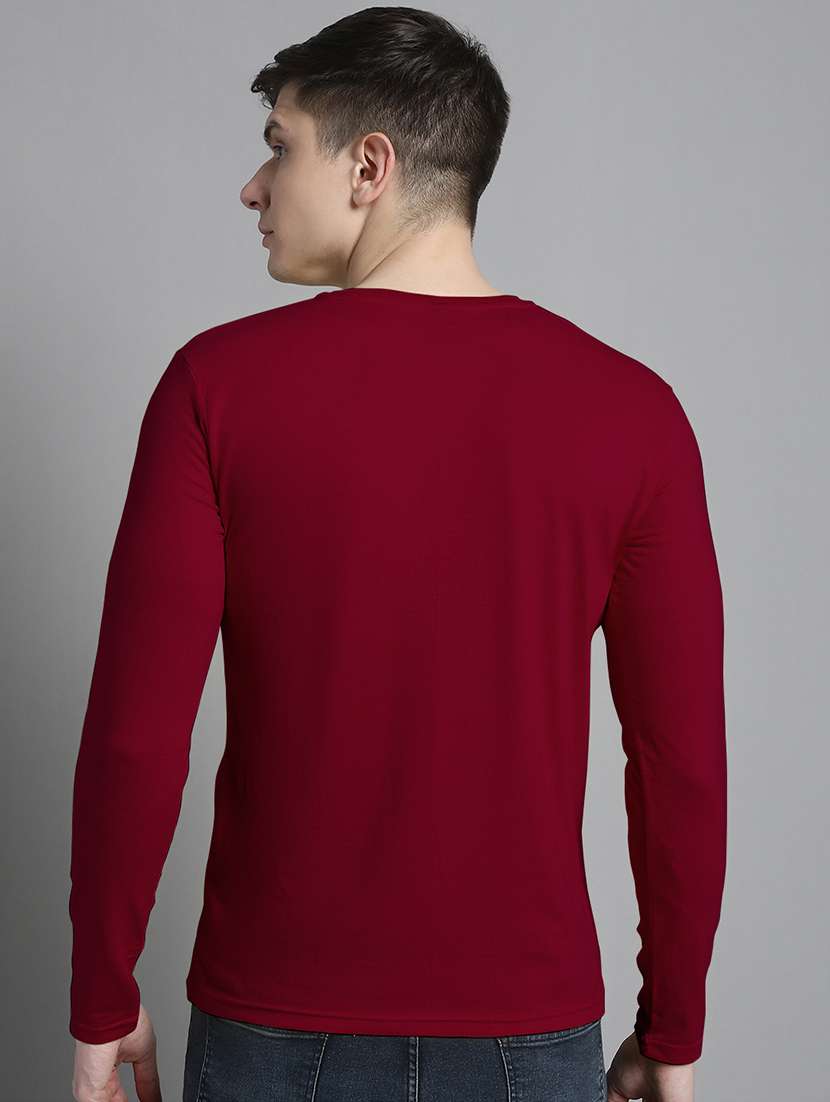 men maroon cotton chest print t-shirt - 20299122 -  Standard Image - 2