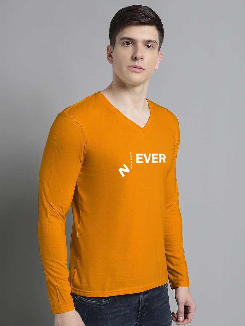 men v-neck cotton chest print t-shirt - 20299124 -  Standard Image - 2