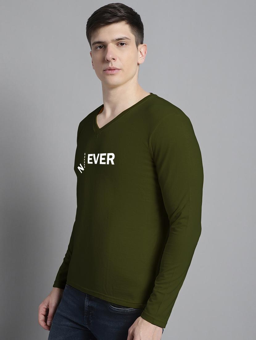 olive cotton chest print tshirt - 20299125 - Standard Image - 2