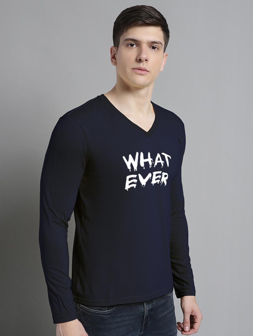 navy blue cotton chest print tshirt - 20299132 - Standard Image - 2