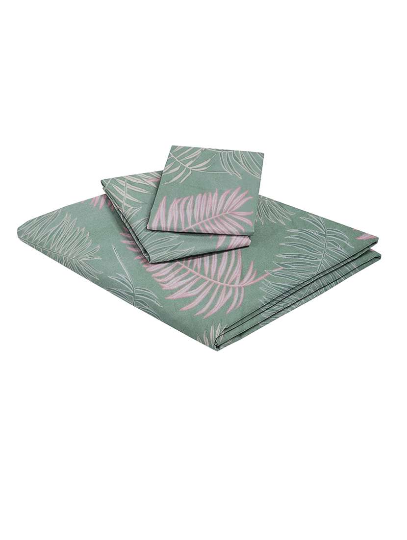green double queen bedsheet with 2 pillow covers - 20299261 -  Standard Image - 2